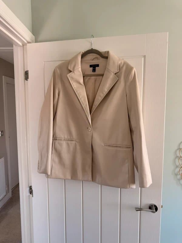 New Look New look size 14 cream leather blazer jacket