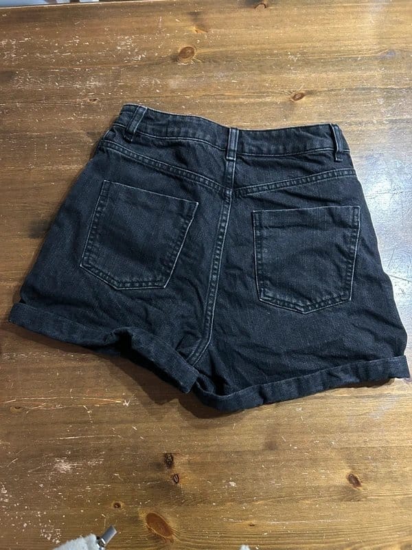ASOS asos black denim mom shorts size 8 - 1