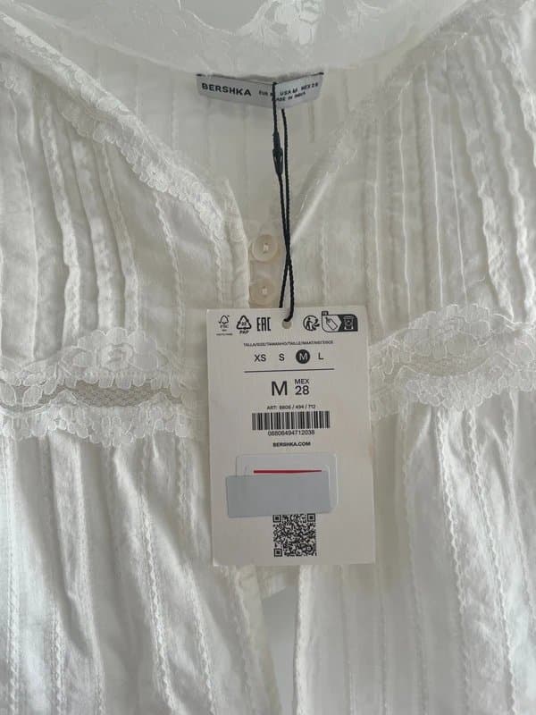 Bershka Bershka white tie lace top
