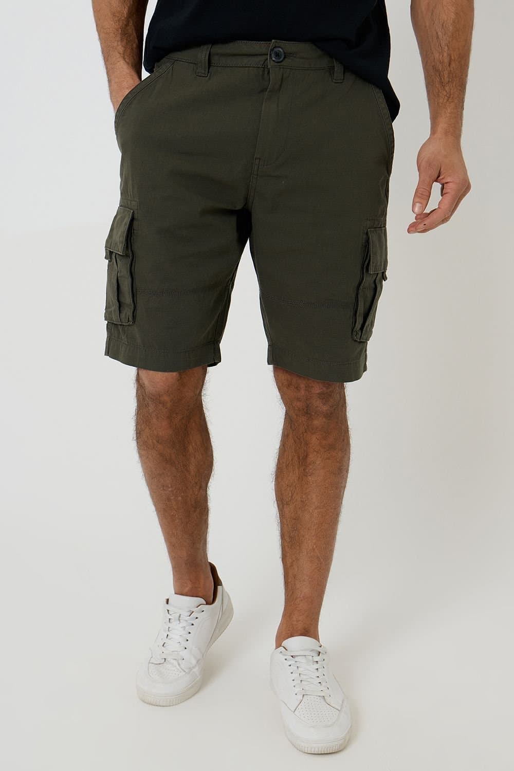 Threadbare Threadbare Men's Cotton 'Manchester' Cargo Shorts in Green