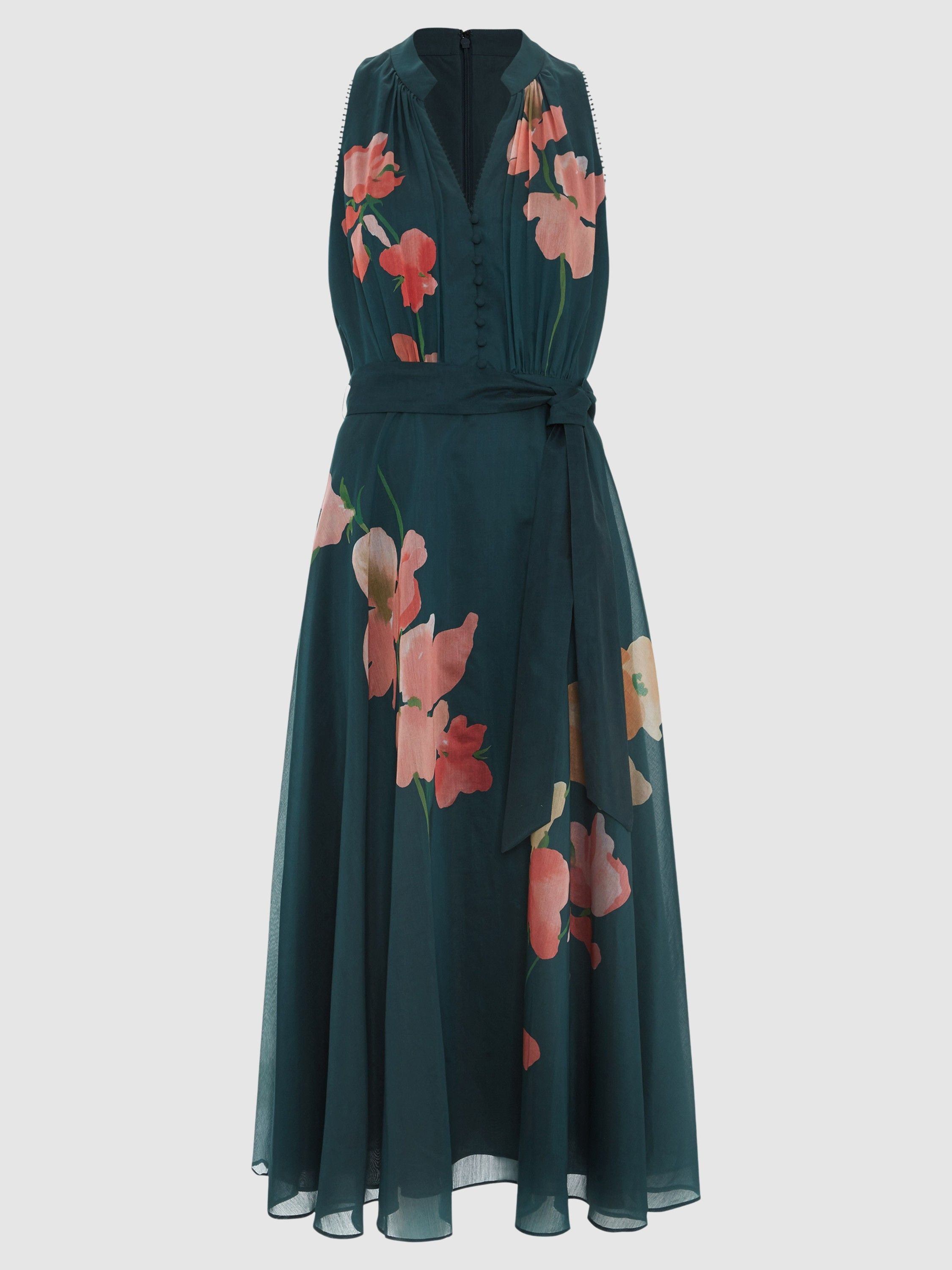 Phase Eight Phase Eight Women's Lucinda Tie Waist Midi Dress in Teal - 2