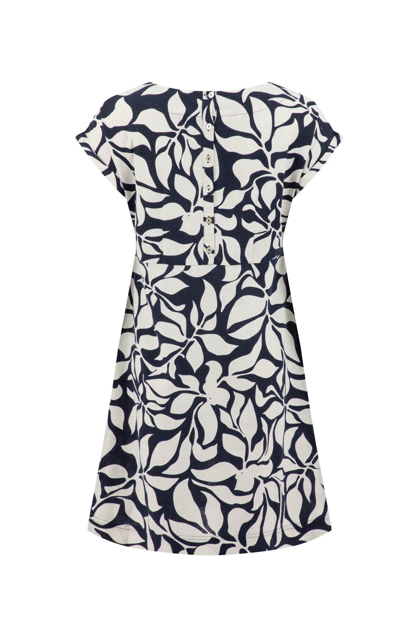 Weird Fish Weird Fish Women's Tampa Printed Linen Rich Dress in Midnight