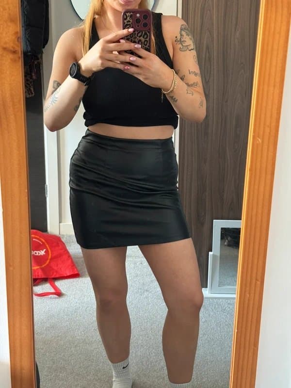 ASOS Black faux leather skirt