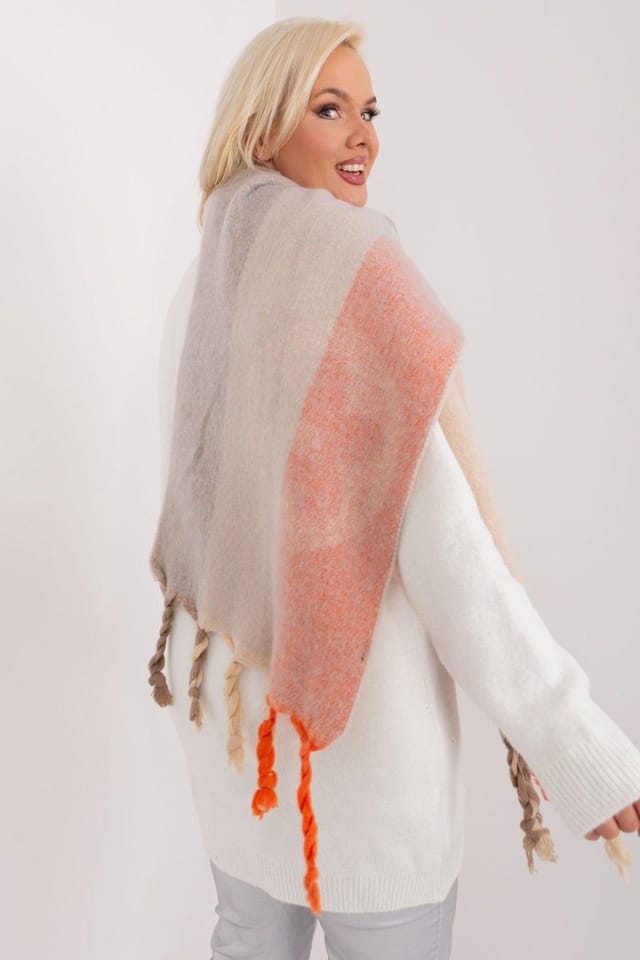Love Lace Love Lace Women's Long Striped Tassel Polyester Scarf for Autumn Winter Wrap in Orange - 3