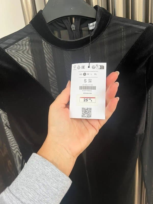 Bershka Bershka  black velvet mini dress Small , mex26