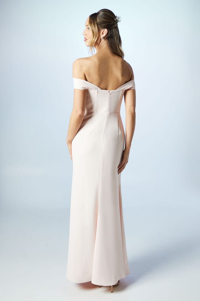Coast Coast Women's Bardot Corset Crepe Bridesmaid Dress in Blush - 3