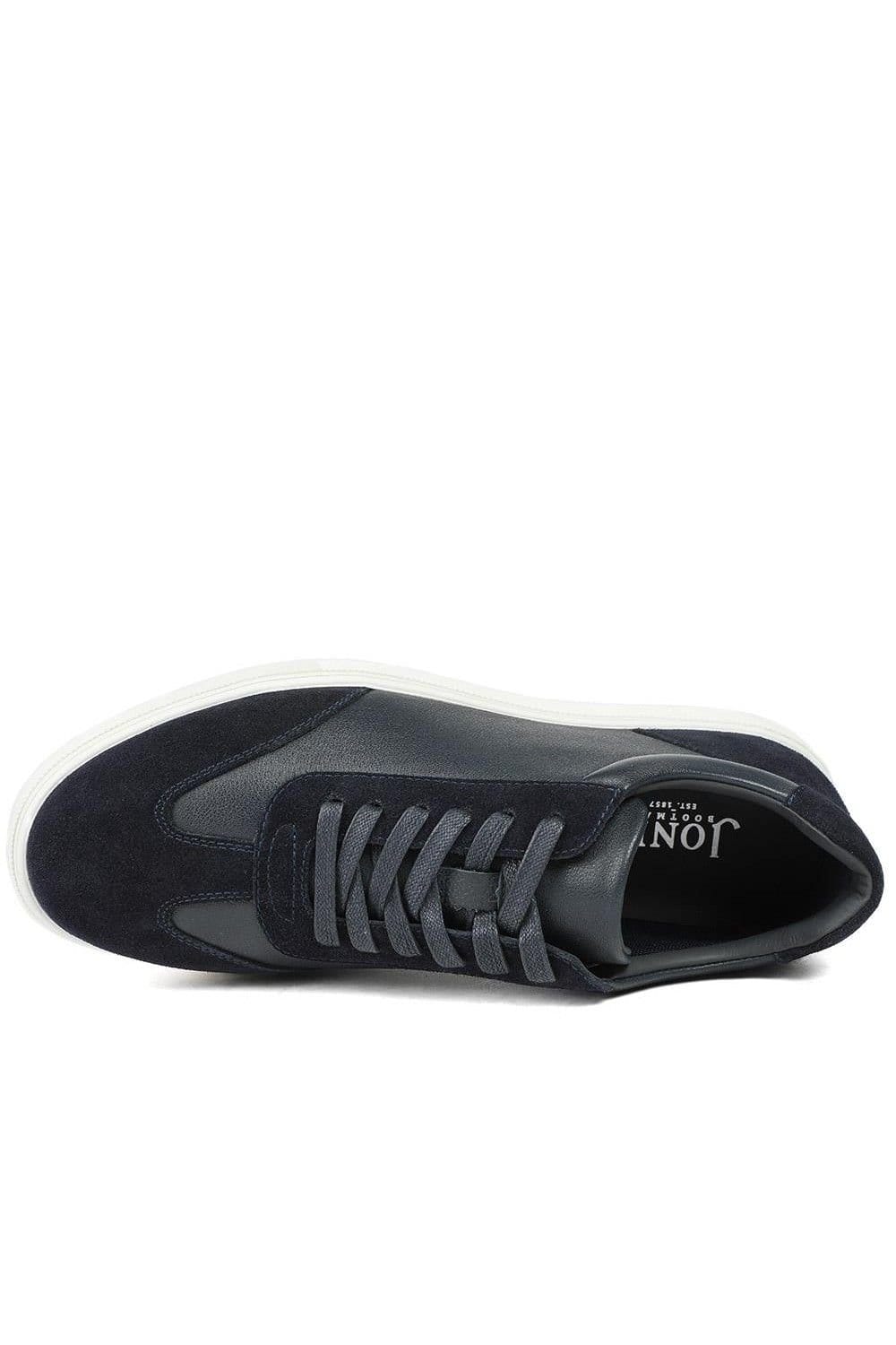 Jones Bootmaker Jones Bootmaker Men's Saladino Leather Lace Up Trainers in Navy - 4