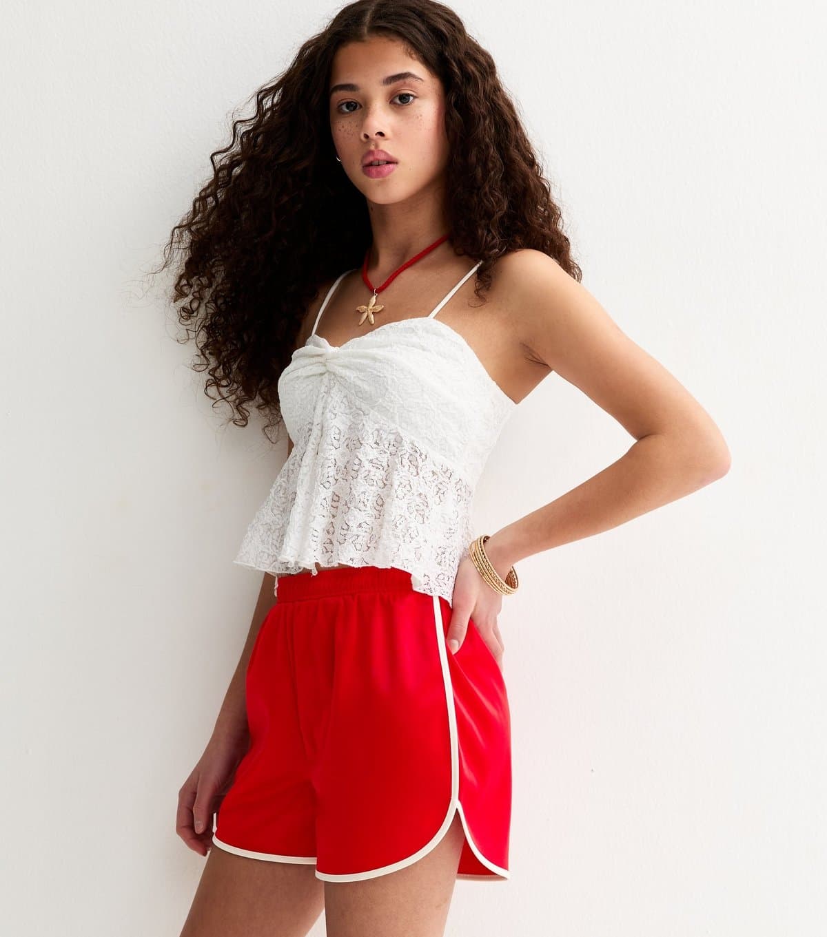 New Look Girls' Red Satin Shorts New Look