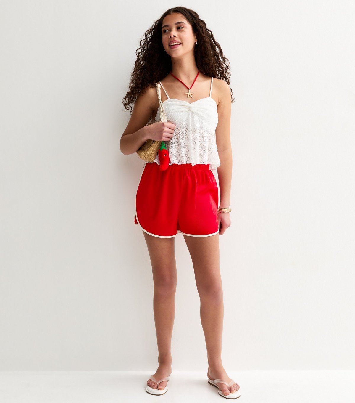New Look Girls' Red Satin Shorts New Look - 3