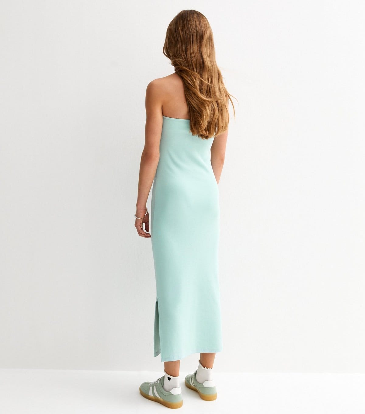 New Look Girls' Turquoise Ribbed Jersey Bandeau Maxi Dress New Look - 4