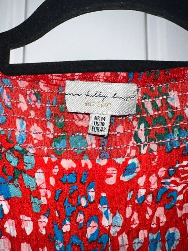 Never Fully Dressed Red Floral Drop Waist Dress