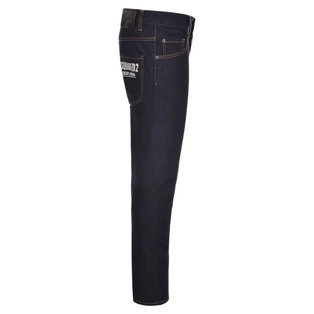 Dsquared2 Dsquared2 Men's Skater Jean Italian Address Logo Navy Blue Wash Jeans - 3