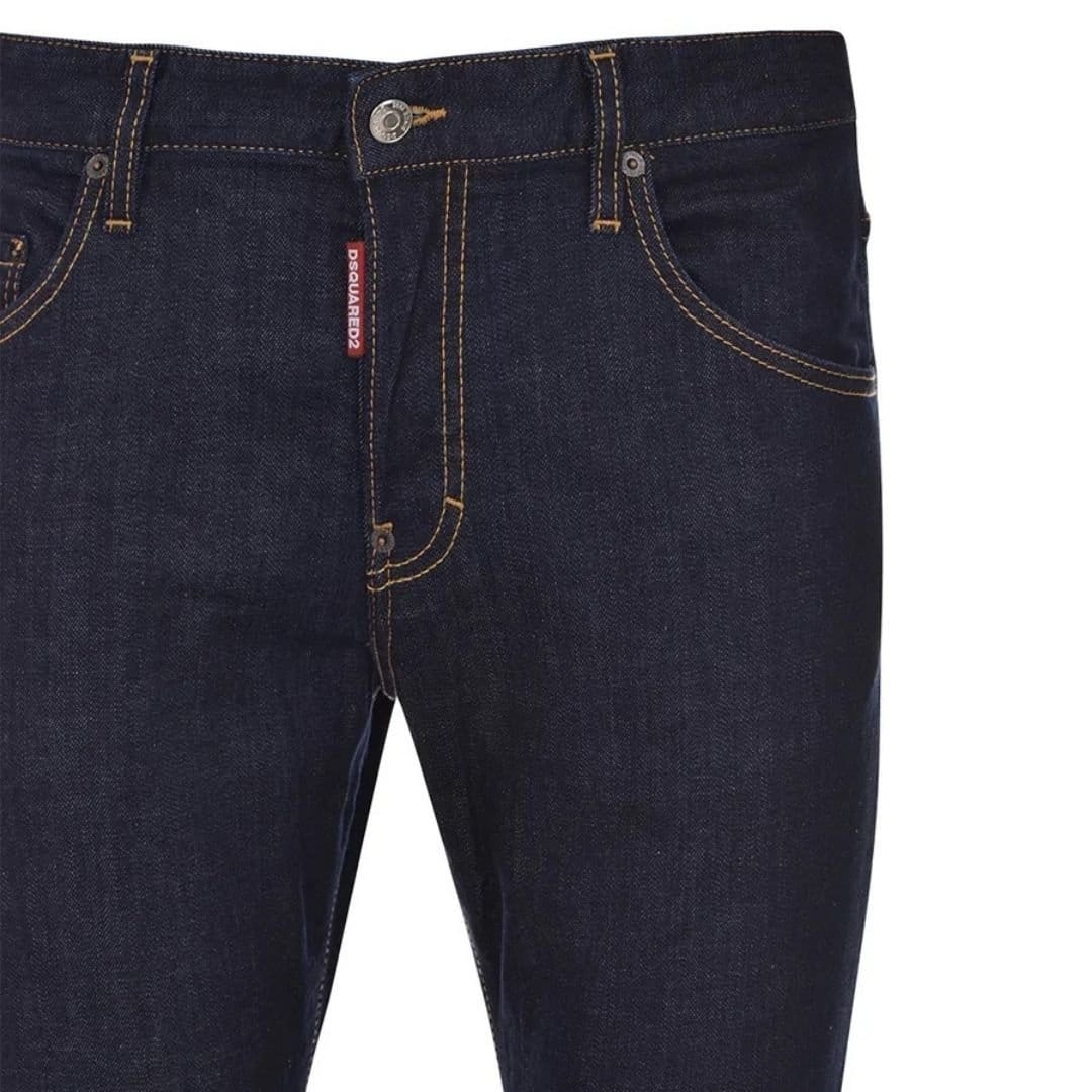 Dsquared2 Dsquared2 Men's Skater Jean Italian Address Logo Navy Blue Wash Jeans - 4