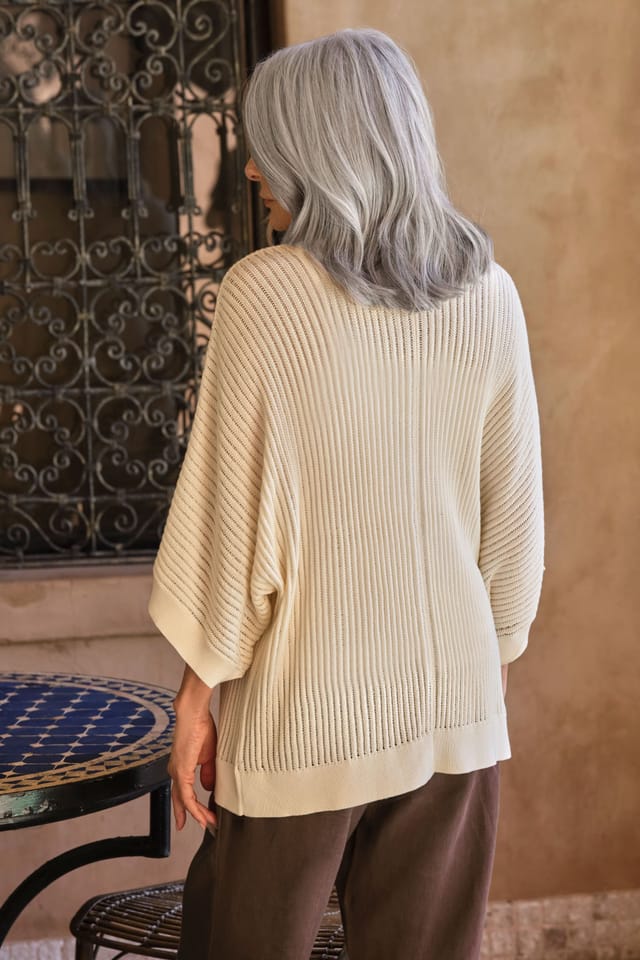 WoolOvers WoolOvers Women's Boxy Button Cardigan in Cream - 3