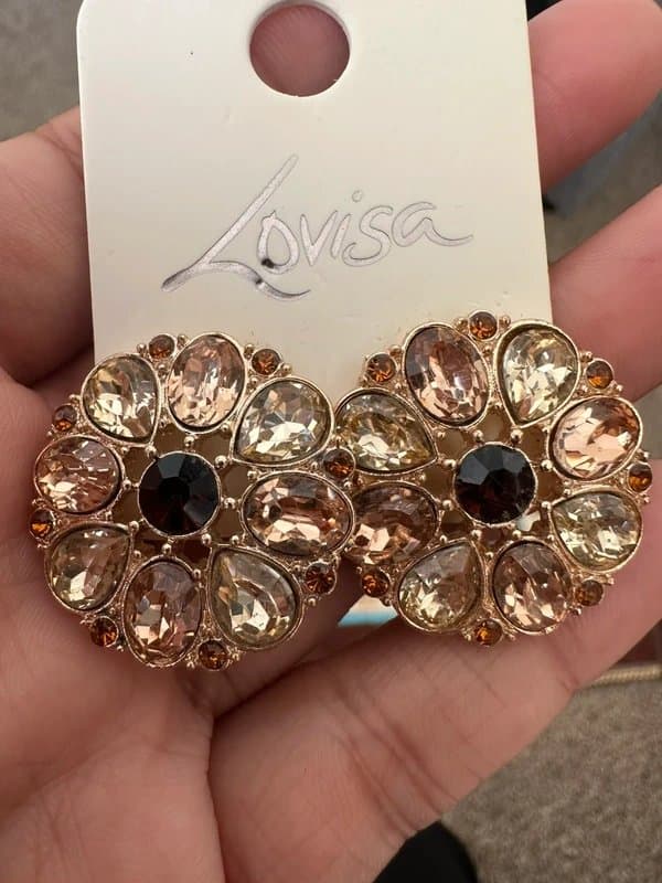 Lovisa Floral style metal earrings