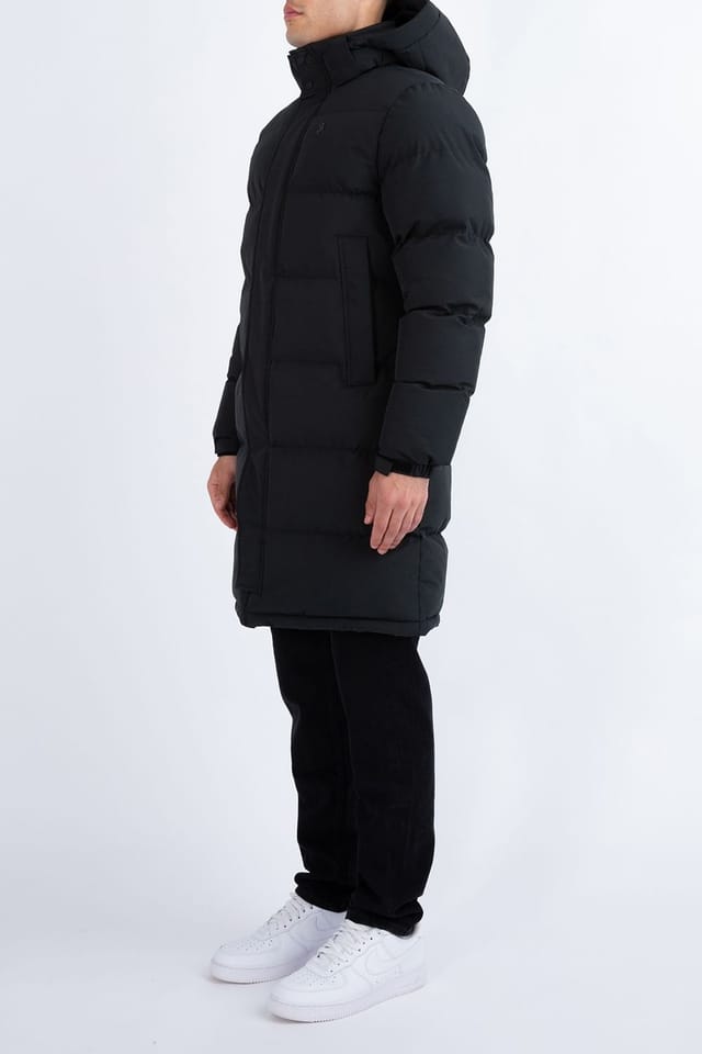 Luke 1977 Luke 1977 Men's Long Auckland Quilted Coat in Black - 3