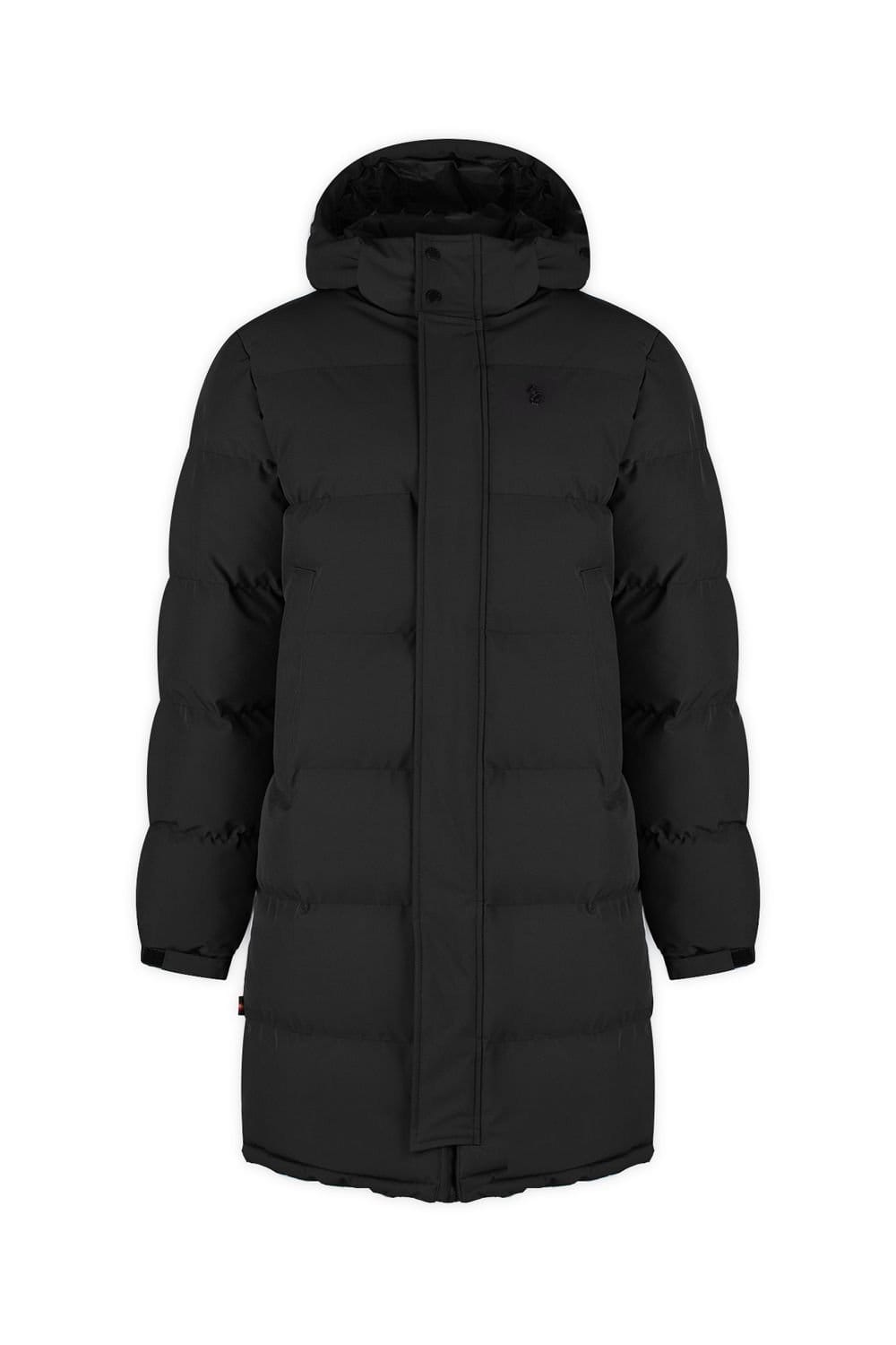 Luke 1977 Luke 1977 Men's Long Auckland Quilted Coat in Black - 4