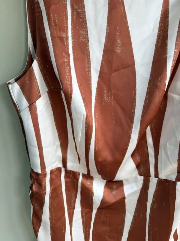 ASOS ASOS brown and white cream satin mini dress UK 12