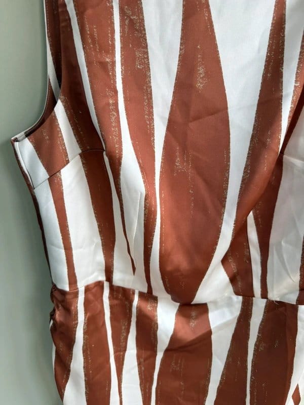ASOS Brown & White Satin Mini Dress UK 12