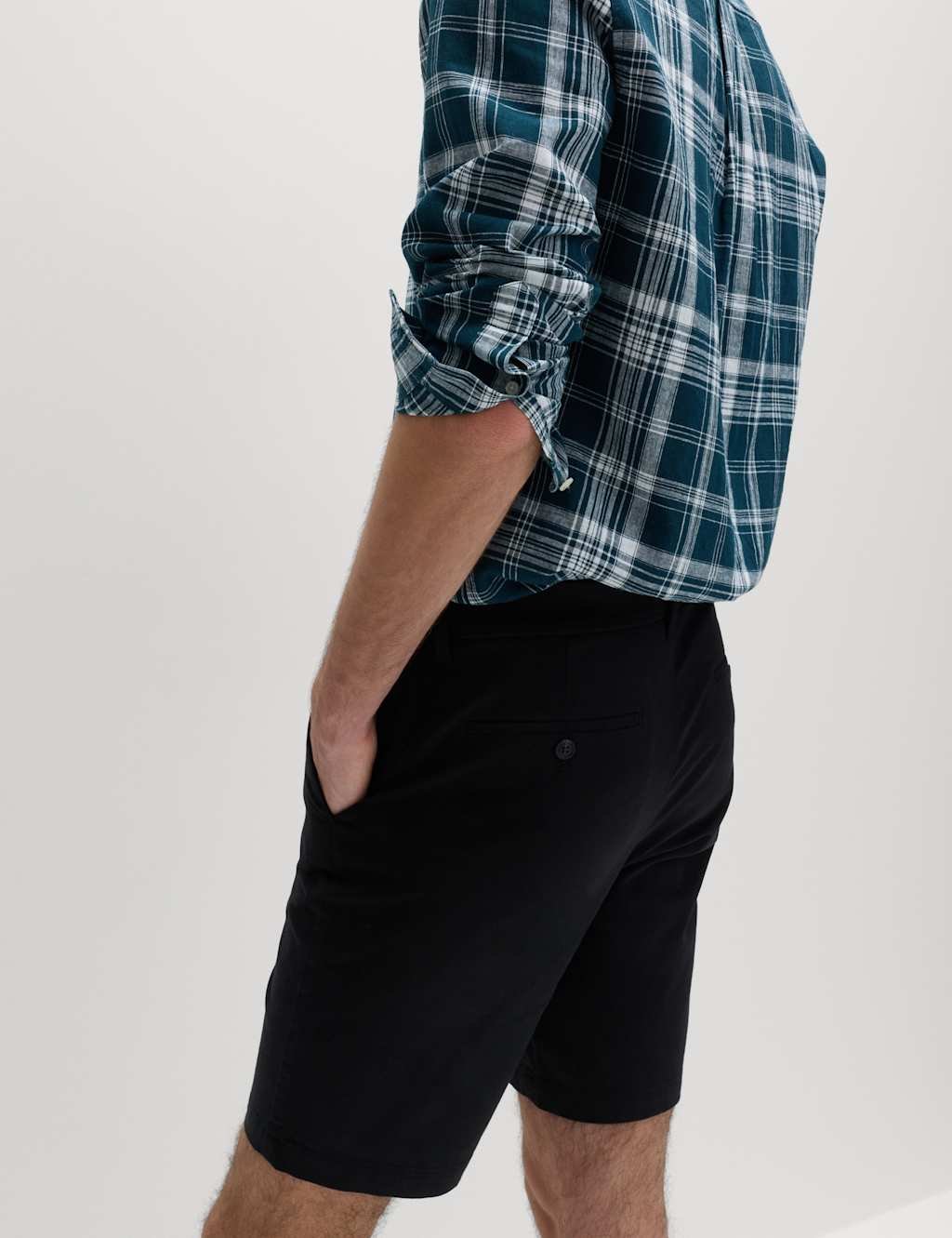 Marks & Spencer M&S Regular Fit Stretch Chino Shorts Black/Black - 4