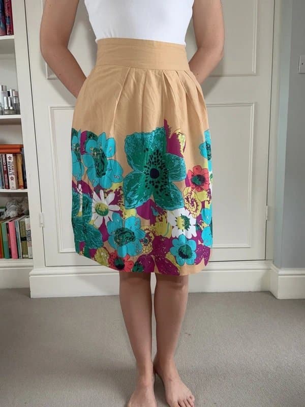 Downeast Basics Downeast Basics Floral Border Print Midi Skirt / High Waist / Size S / Perfect Condition