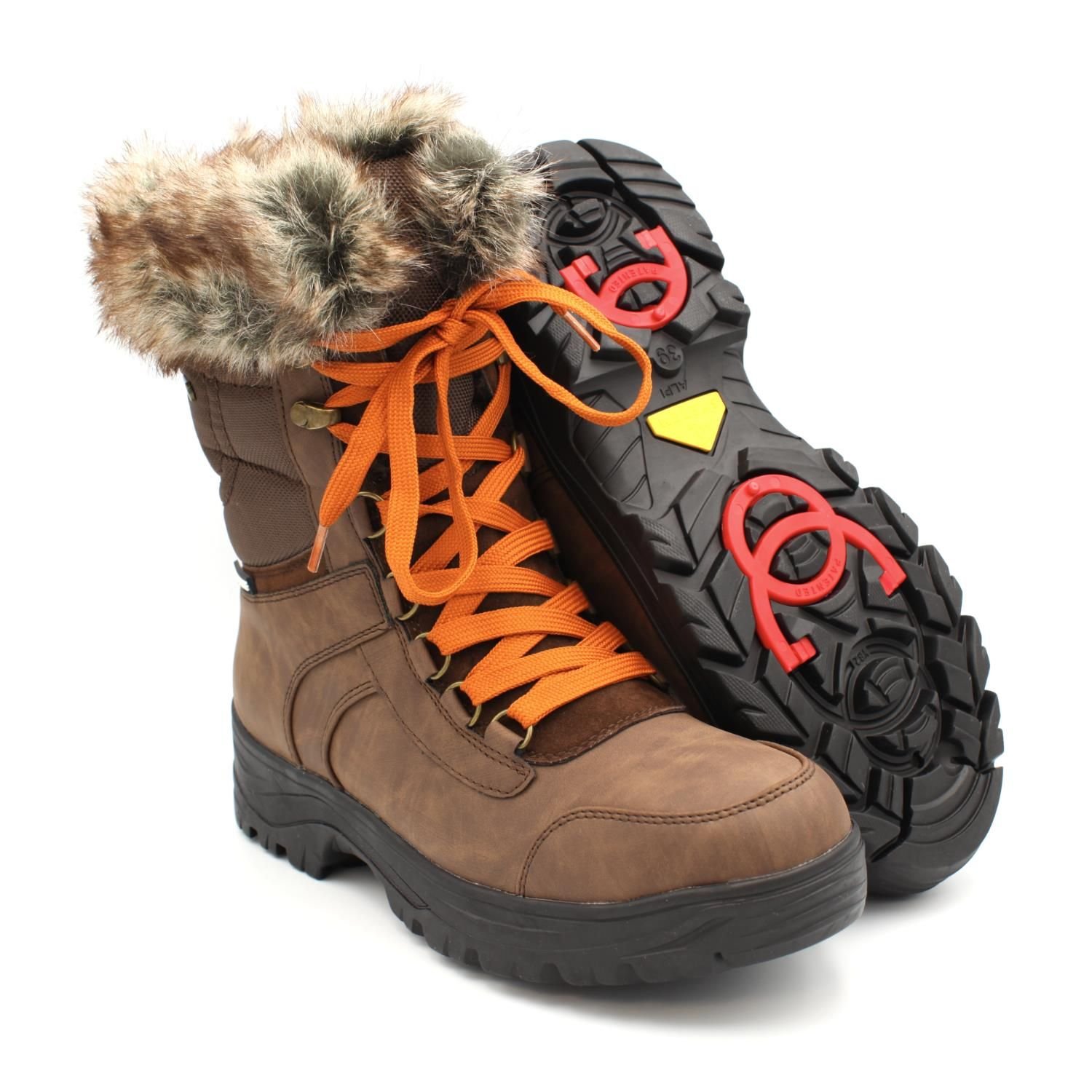 Mammal Mammal Women's 'Yukon' Insulated Waterproof Winter Boots with Flip-over Ice Grips in Light Brown - 2