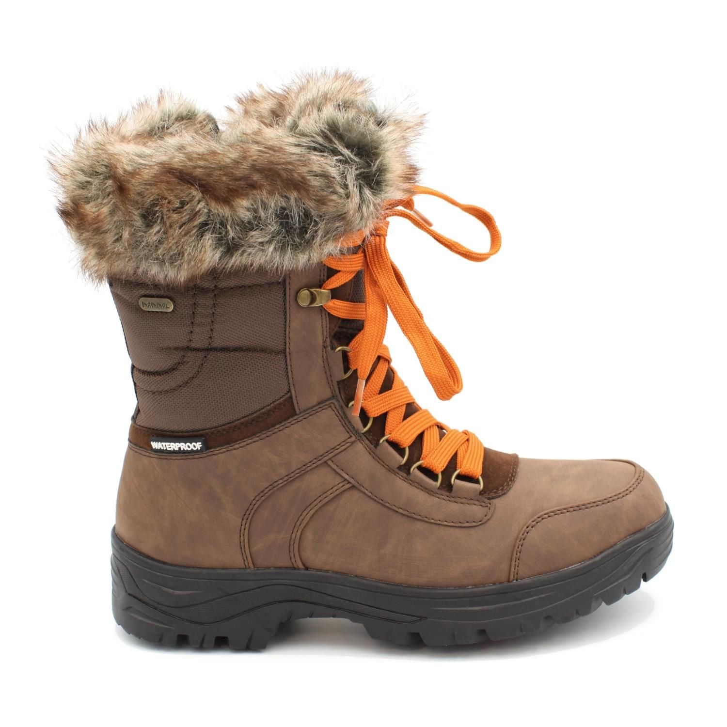Mammal Mammal Women's 'Yukon' Insulated Waterproof Winter Boots with Flip-over Ice Grips in Light Brown - 3