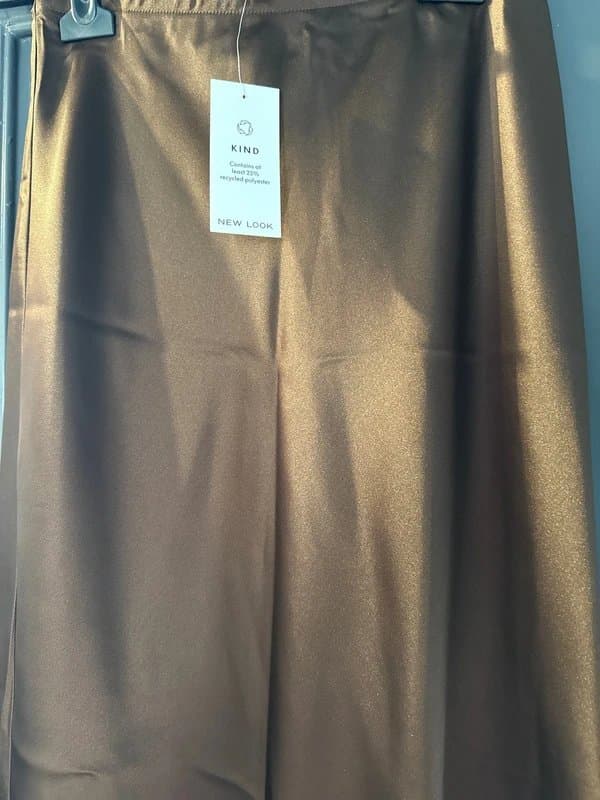 New Look BNWT new look brown satin slip skirt size 10