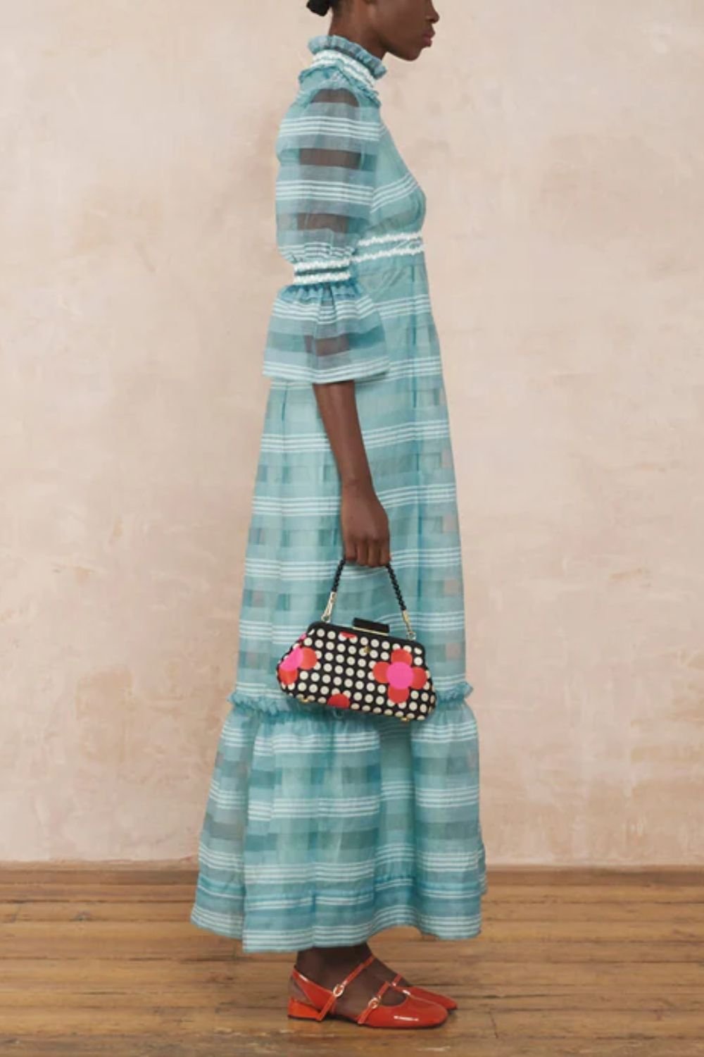 Orla Kiely Orla Kiely Women's Jenny D Clutch - Fuchsia Flower Polka Dot in Pink - 2