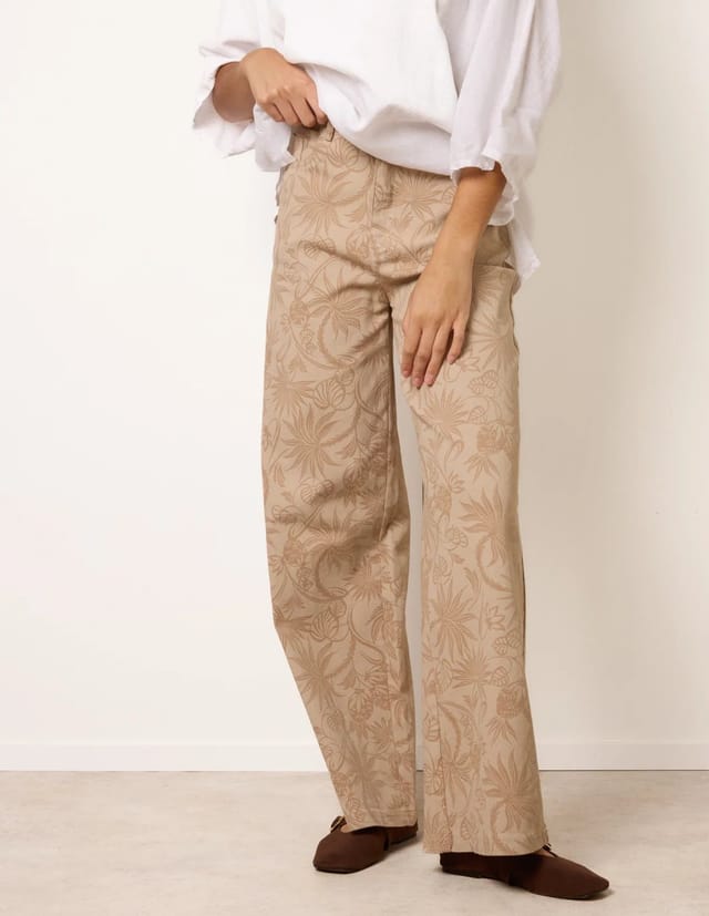 Blue Vanilla Floral Printed Flared Jeans - 2
