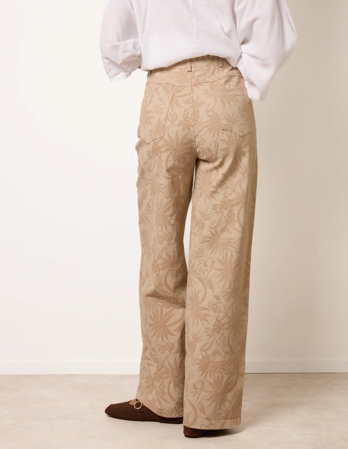 Blue Vanilla Floral Printed Flared Jeans - 4