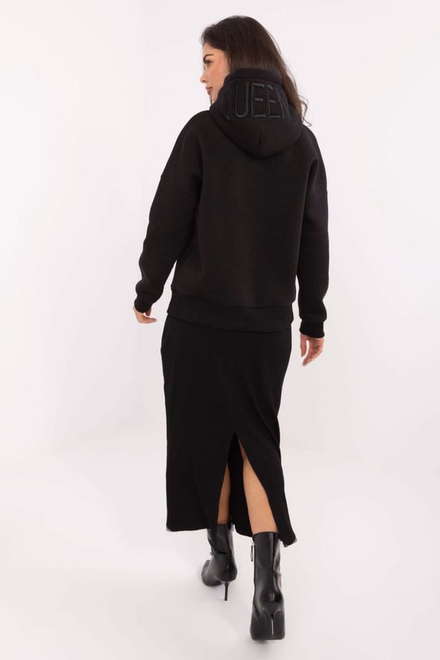 Love Lace Love Lace Women's Comfort Cotton Hoodie Sweatshirt with Print in Black - 3