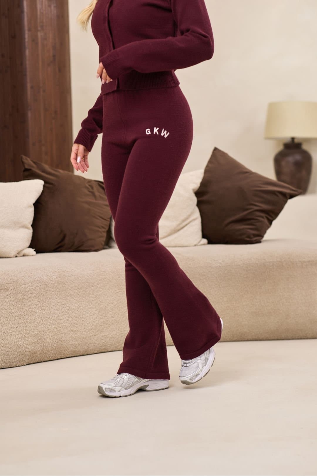 Gym King GYM KING Women's True Knit Trouser Dark Cherry in Burgundy