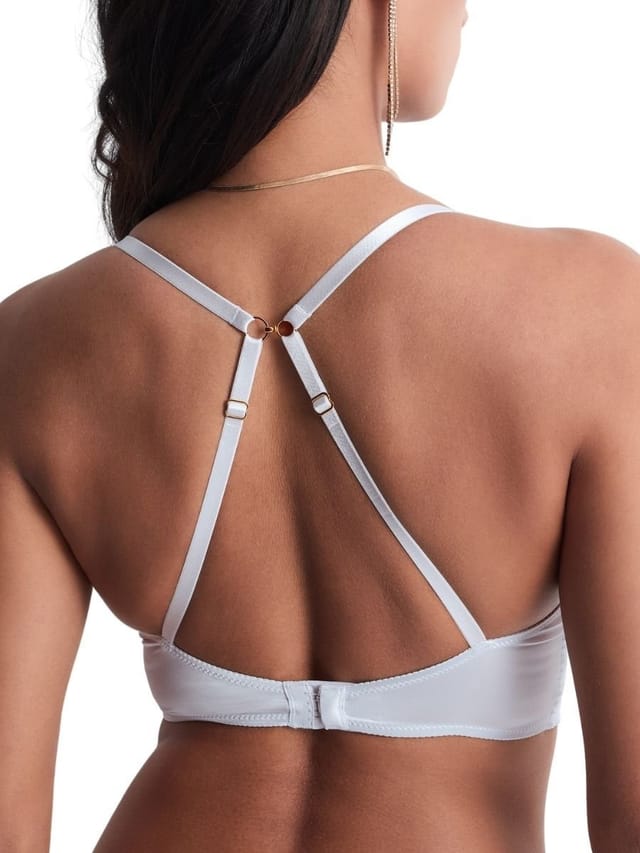 Aubade Aubade Women's Satin Memories Triangle Bralette in Blue - 3