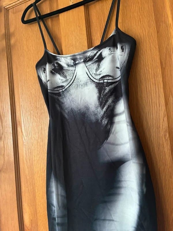Bershka Bershka Printed Bodycon Midi Dress - New with Tags - Size M