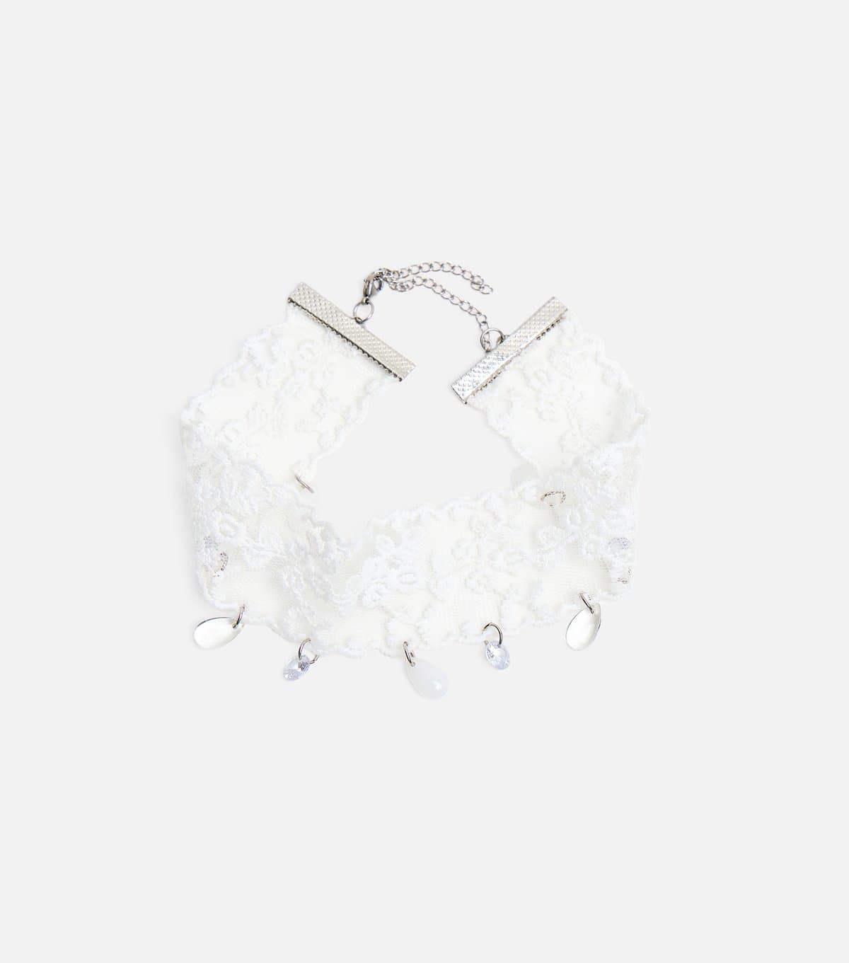 Public Desire Public Desire Off White Lace Choker Necklace