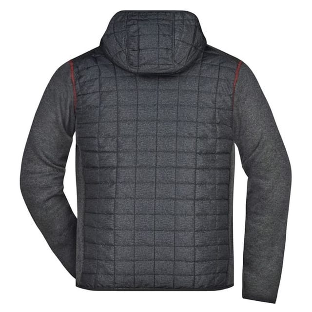 James and Nicholson James and Nicholson Men's Melange Knitted Hybrid Jacket in Grey - 2