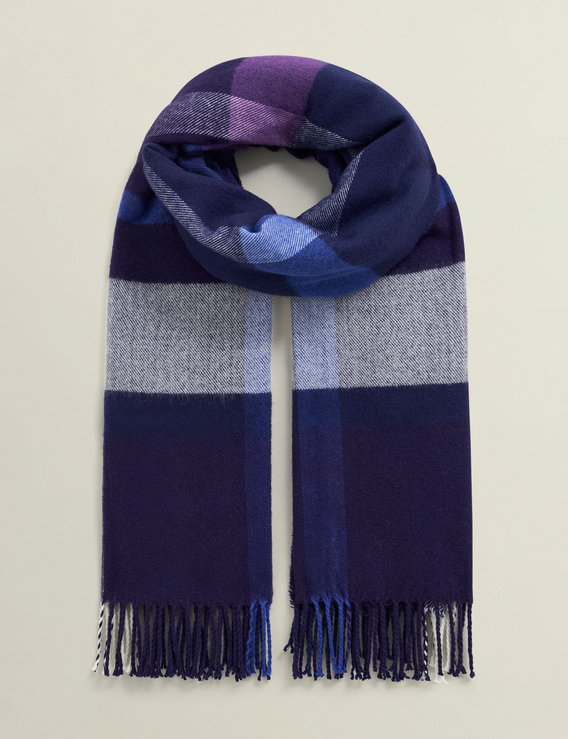 Hobbs London Hobbs London Women's Jess Checked Scarf in Grape - 2