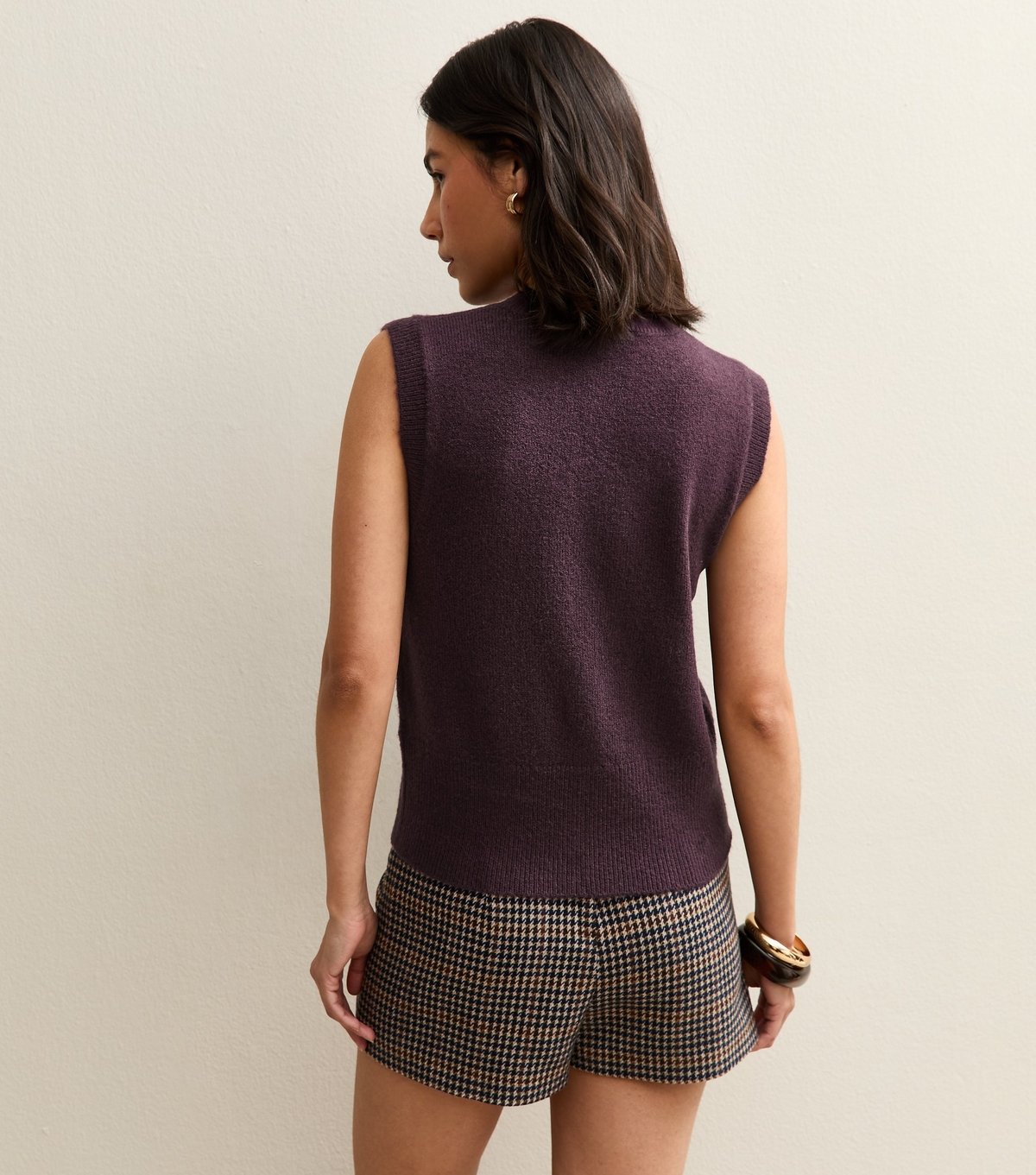 New Look Women's Light Purple Crew Neck Contrast Button Knit Waistcoat New Look - 4