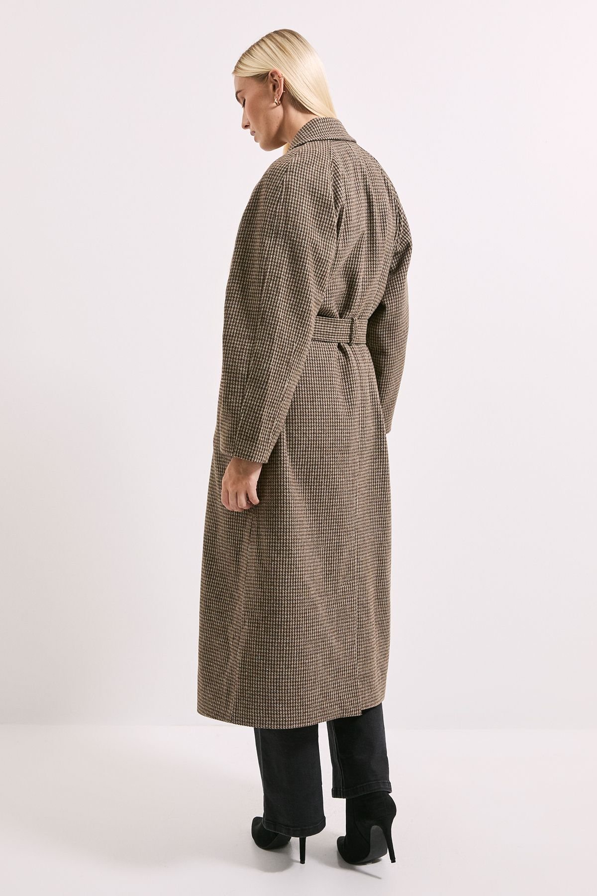 Wallis Wallis Women's Principles by Check Belted Coat in Neutral - 3