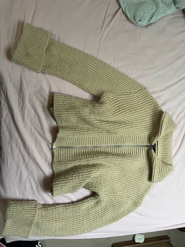 ASOS Chunky cream knit zip up