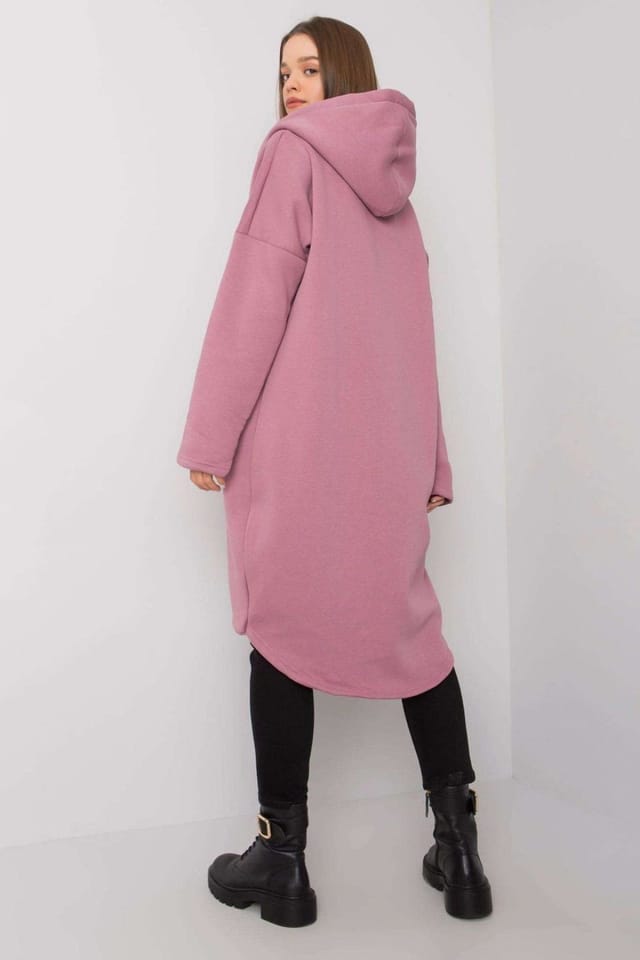 Love Lace Love Lace Women's Extended Zip Hooded Sweatshirt with Pockets in Pink - 3