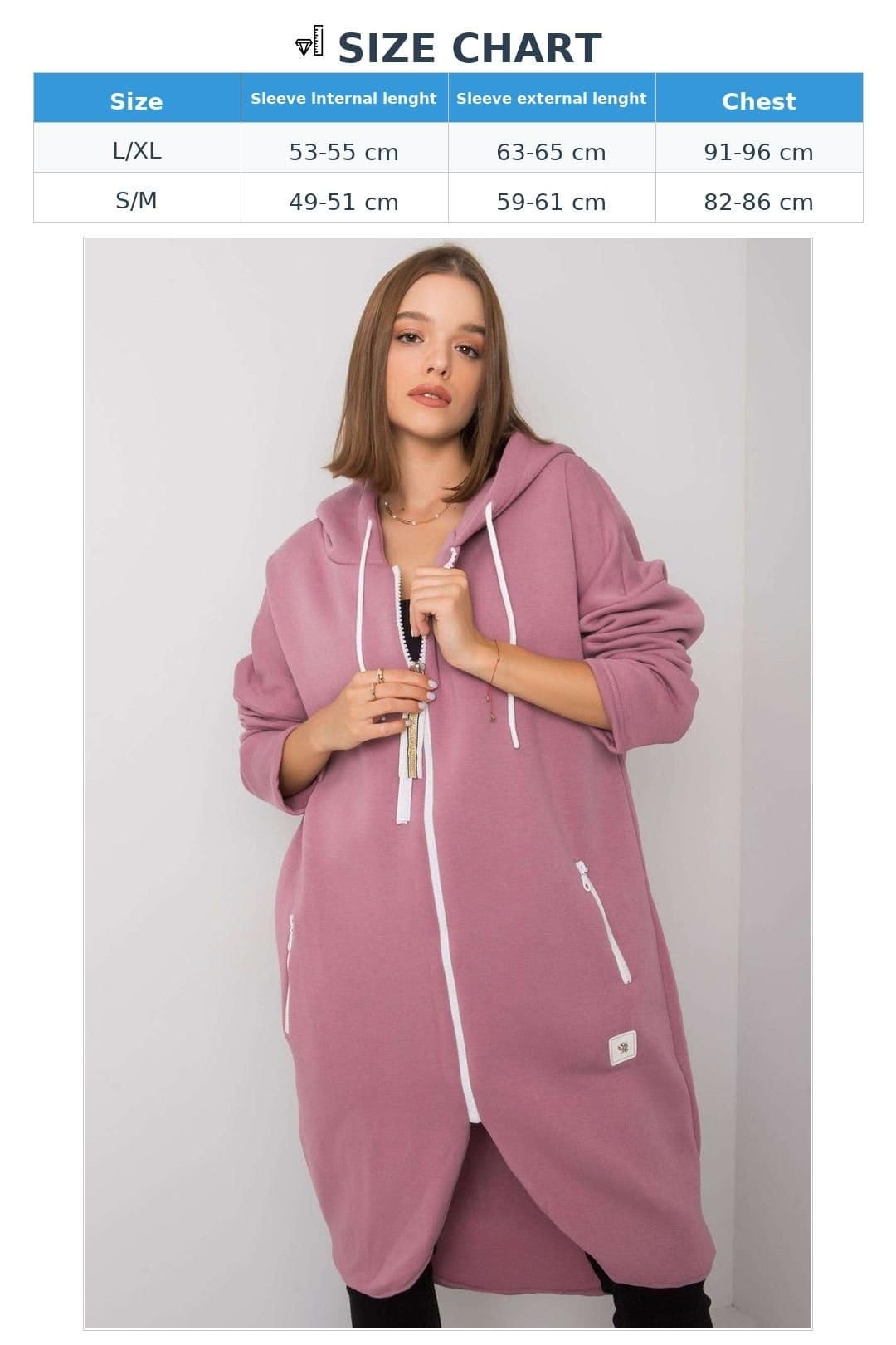 Love Lace Love Lace Women's Extended Zip Hooded Sweatshirt with Pockets in Pink - 4