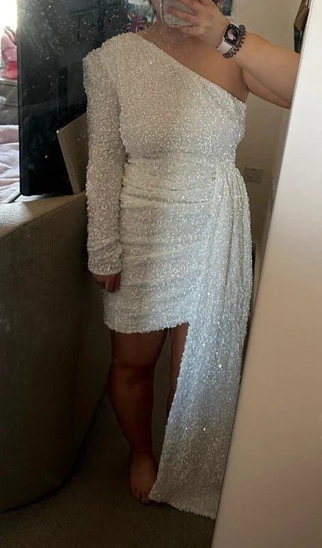ASOS ASOS Luxe sequin one shoulder dress