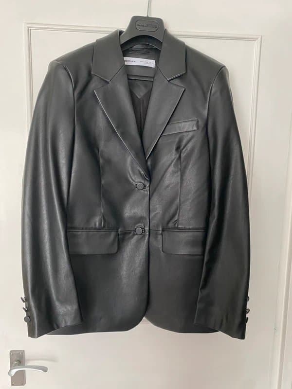 Bershka Bershka faux leather blazer jacket New