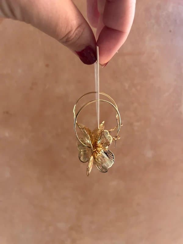 ASOS Gold flower hoop earrings