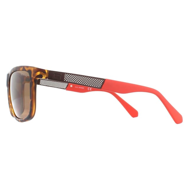 Guess Guess Men's Rectangle Dark Havana Brown Polarized Sunglasses - 3