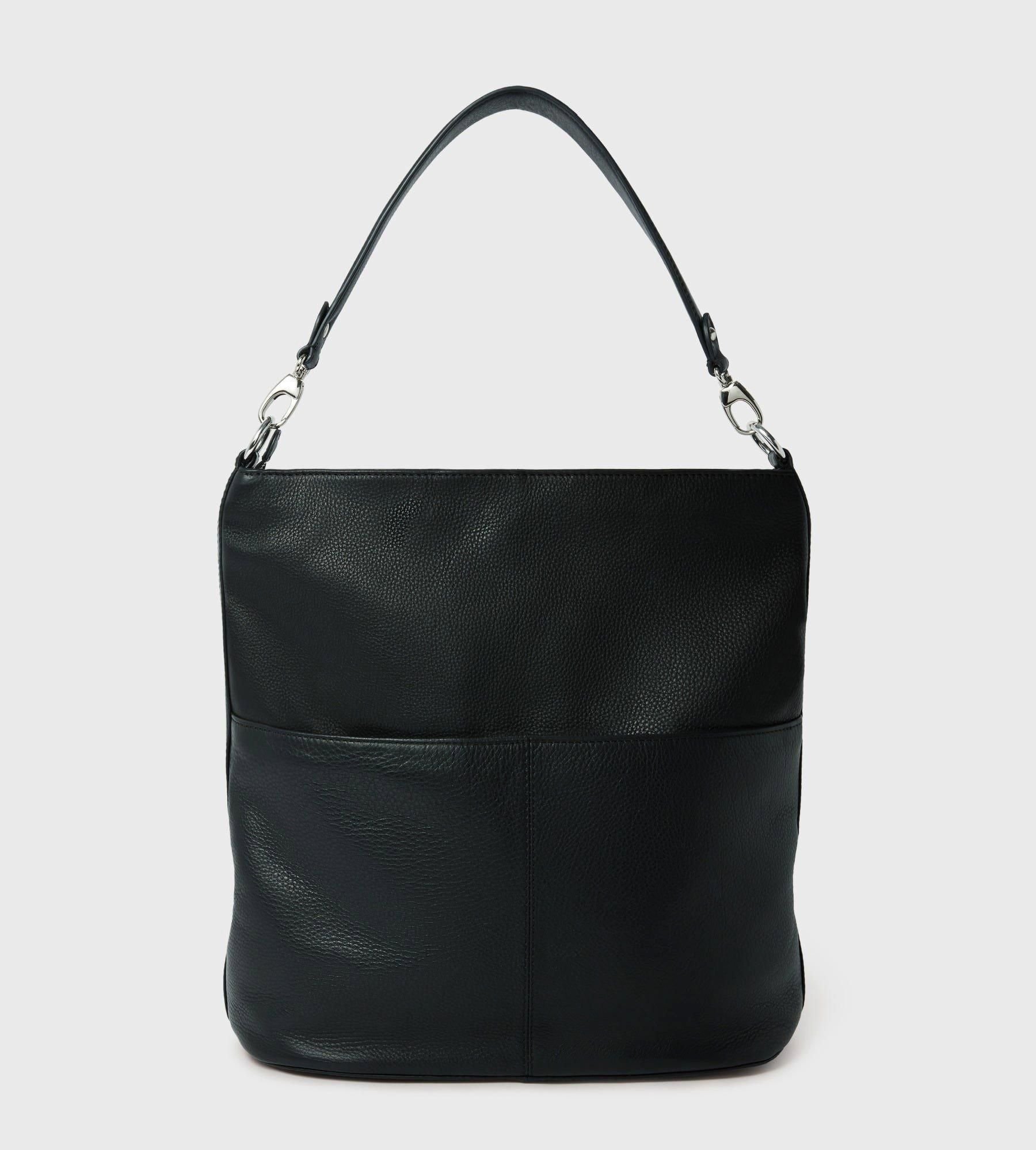 OSPREY LONDON OSPREY LONDON Women's The Kelso Large Leather Hobo Bag in Black - 4