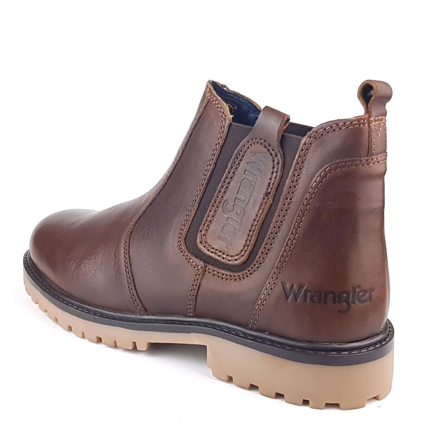 Wrangler Wrangler Men's Yuma Chelsea Leather Ankle Boots in Brown - 4