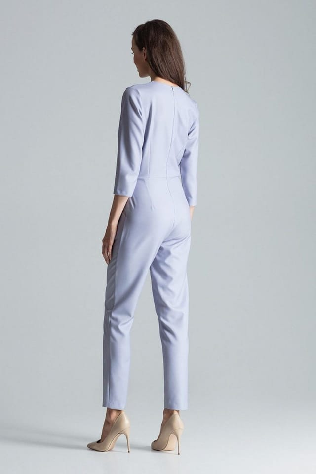 Love Lace Love Lace Women's Grey Envelope Neck Jumpsuit with Pockets - 3